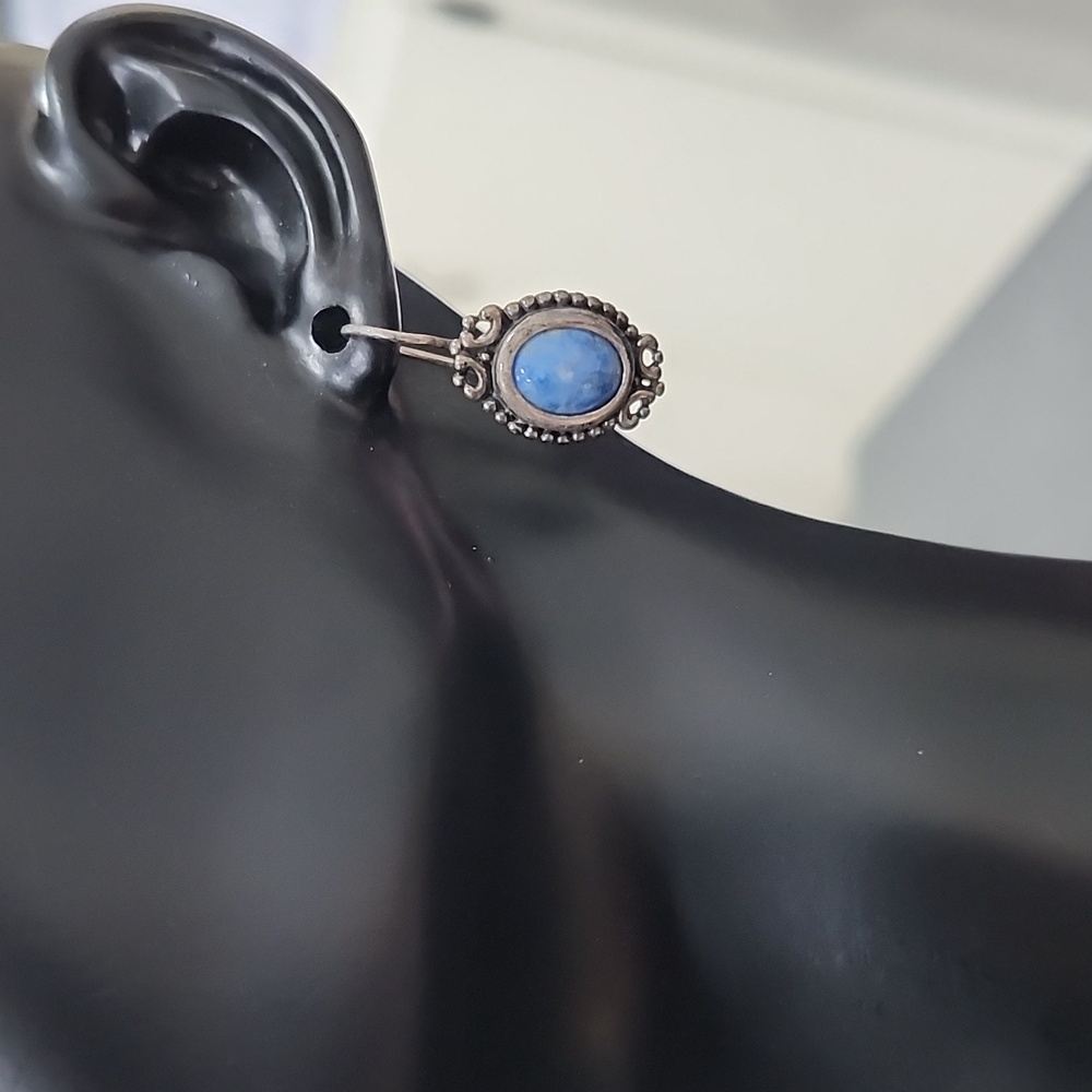 Monet Blue Stone Drop Earrings